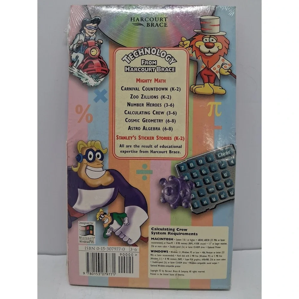 Mighty Math Calculating Crewcd Rom Grades 3-6 Brand New Old Stock Shrink Wrapped